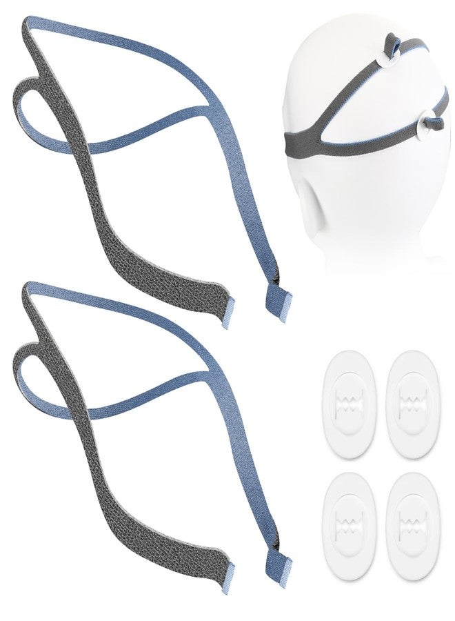 Yeasing Replacement Headgear Compatible with P10 Nasal Pillow Adjustable Replacement Headgear Cpap Headgear Strap Replacements Adjustable Elastic Straps with Clips Pack of 2 - Image 1